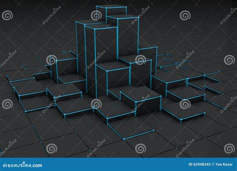 Abstract Black 3d Blocks Background Stock Illustration Illustration