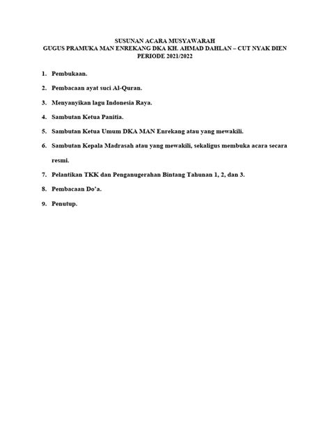 Susunan Acara Musyawarah Pdf