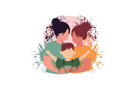 Same Sex Female Couple With Son Watercolor Svg Cut File By Creative Fabrica Crafts · Creative