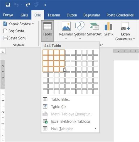 Microsoft Word de Tablo Oluşturma Resimli Anlatım My To World