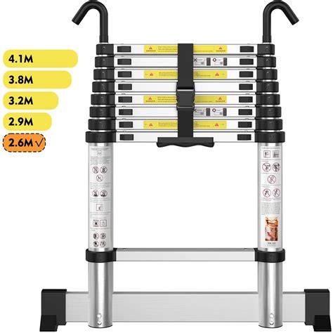 Buy HOMIDEC Telescopic Ladder 2 6M 8 5FT Aluminium Extension Ladder