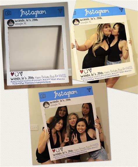 Cardboard Box Instagram Cutout For Birthday Instagram Frame Diy Instagram Photo Booth Prop