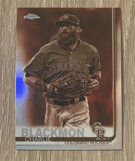 2019 Topps Chrome Charlie Blackmon 160 Sepia Refractor Colorado