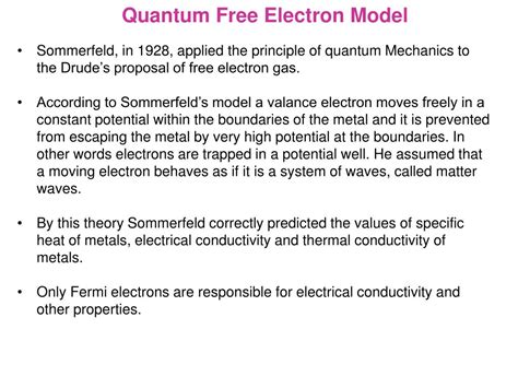 Ppt Quantum Free Electron Model Powerpoint Presentation Free