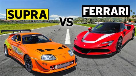 Fast Furious Tribute Supra Vs Ferrari Sf Stradale Turbo And Stance