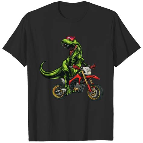 Dino Dirt Bike T Rex Dinosaur Motocross Racing Motox T Shirts Sold By