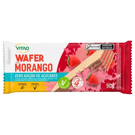 Biscoito Wafer Zero A Car Vegano Integral Vitao Morango G