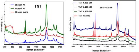 Sers Spectra Of Tnt Deposited On Au Nps Spectra Were Taken At Nm