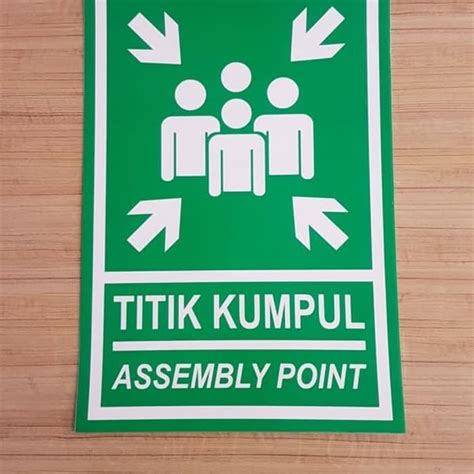 Jual Ready Stock Sticker Sign Titik Kumpul Assembly Point Rambu X