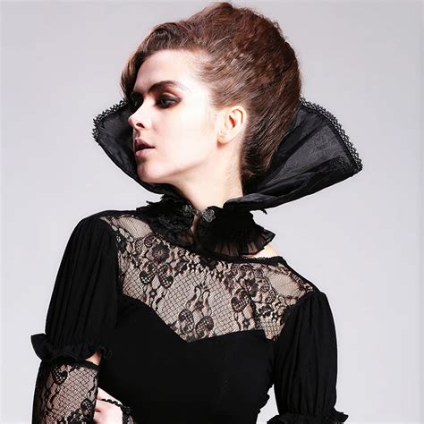 Gothic Retro Lace Black Stand Collar For Neck Protection Steampunk