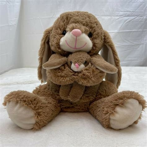 Goffa International | Toys | Rabbit With Bunny 2 Plush Stuffed Toy Goffa International Brown ...