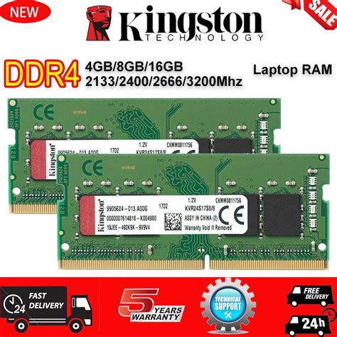 ใหม่ Kingston หน่วยความจําแล็ปท็อป RAM DDR4 4GB 8GB 16GB 2400 2133 2666 3200Mhz PC4-2400T SODIMM ...