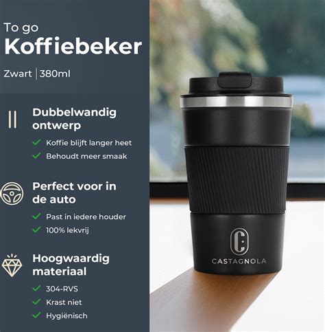 Castagnola Thermosbeker Koffiebeker To Go Travel Mug Voor Koffie En