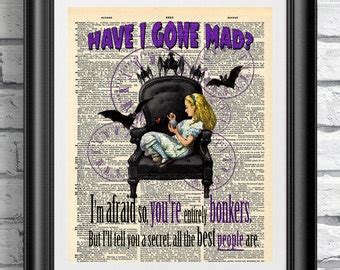 Gothic Alice In Wonderland Artwork Dictionary Art Print On Etsy