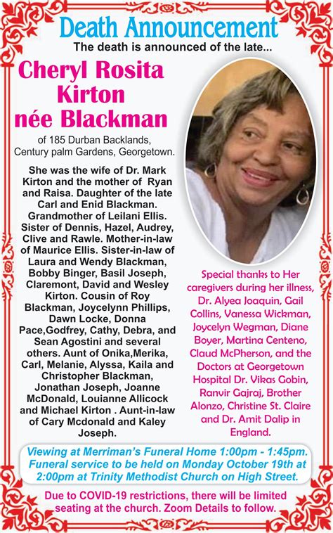 Death Announcement & In Memoriam