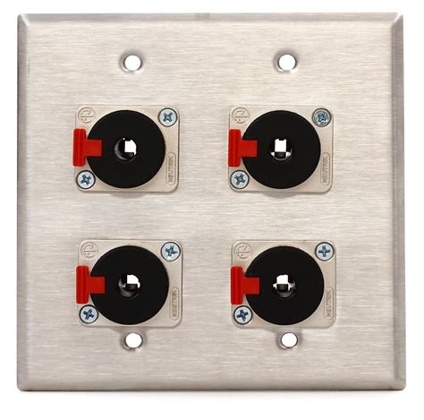 Pro Co WP2023 Double Gang Stainless Steel Wall Plate With 4 Reverb