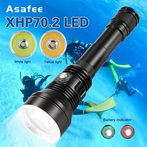 Asafee A33 6000 LM XHP70 2 Underwater Diving Flashlight Professional