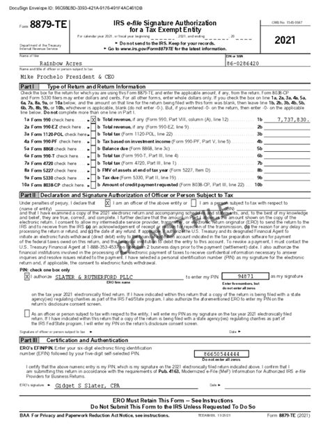 Fillable Online Irs Forms 8878 And 8879 And Using Electronic Signature