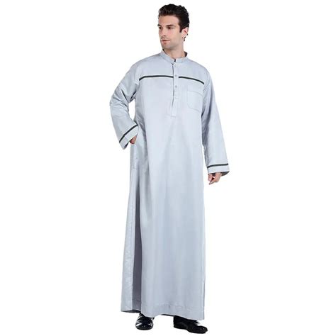 Ramadan Muslim Men Jubba Thobe Long Dress Islamic Clothes Prayer Abaya