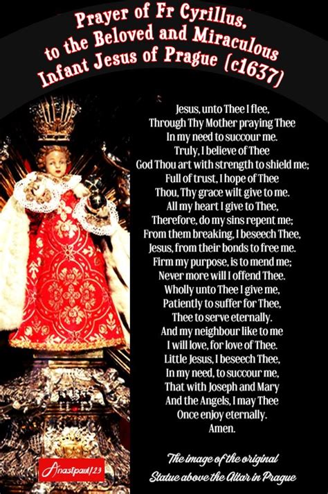 Prayer Of Fr Cyrillus To The Beloved Infant Jesus Of Prague