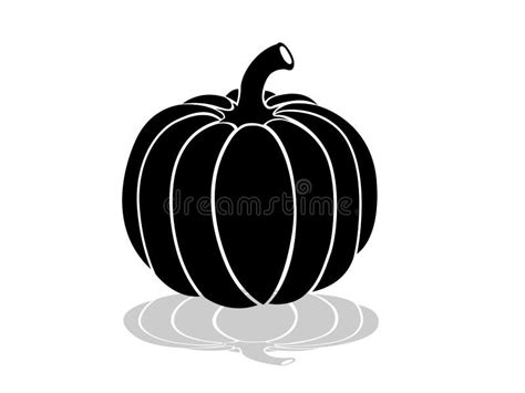 Halloween Pumpkin Silhouette Vector Isolated On White Background Stock