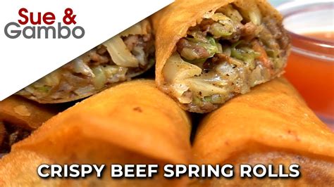 Crispy Beef Spring Rolls Youtube