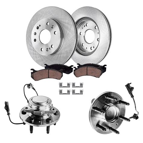 Detroit Axle Rwd Front 6pc Wheel Bearing Hubs Brake Kit For Silverado Sierra Suburban Yukon Xl