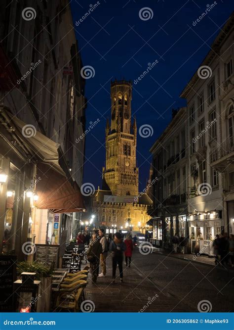 Postcard View Of Illuminated Belfry Of Bruges Belfort Van Brugge