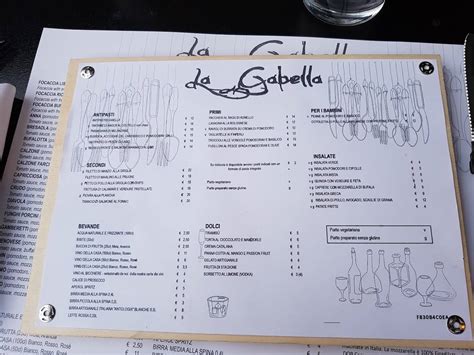 Speisekarte Von La Gabella Restaurant Maccagno Con Pino E Veddasca