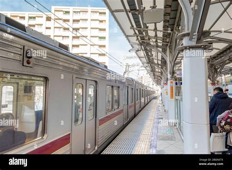 A Train Of Tobu Skytree Line At Tokyo Skytree Station Which Deliver