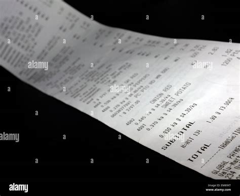 Grocery Receipt Hi Res Stock Photography And Images Alamy