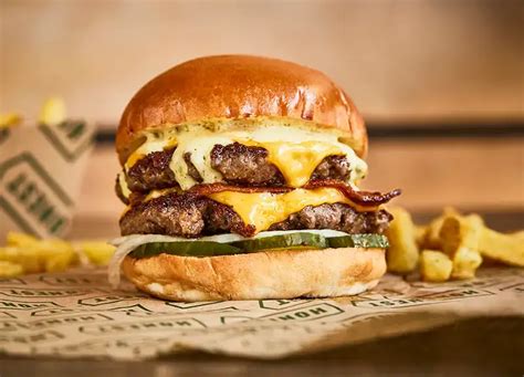 Double Bacon Smash Burger With Cheese Honest Burgers