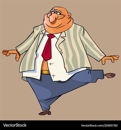 Cartoon Character Fat Man With Hat And Briefcase Vector Image Atelier