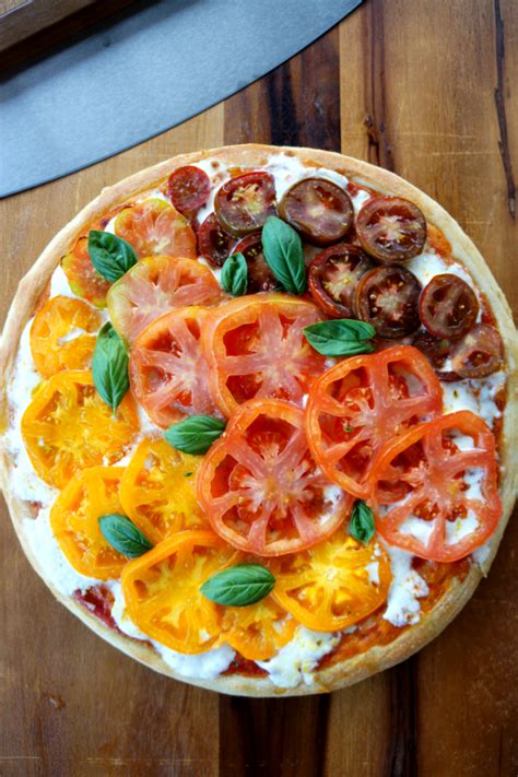 Heirloom Tomato And Burrata Pizza The Baking Fairy