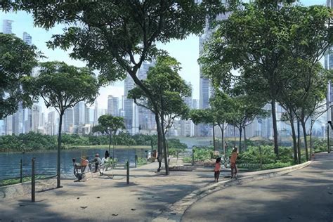 Linear Park And Esplanade Along Pasig River View Of Stable Diffusion