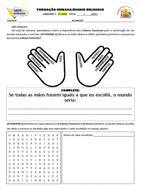 Valores Humanos Para A Construção De Um Mundo Justo E Pacífico Pdf