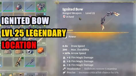 Legendary Lvl 25 Ignited Bow Location Enshrouded Youtube