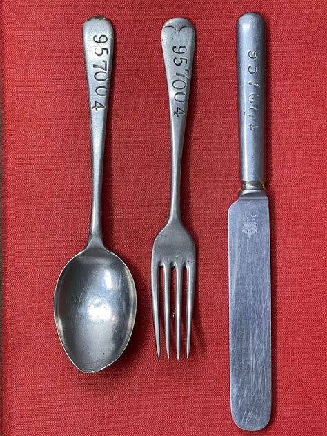 Ww2 Knife Fork And Spoon Set Am Marked In Crockery And Cutlery