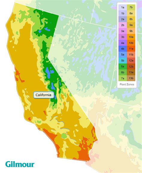 California Planting Zones - Growing Zone Map | Gilmour