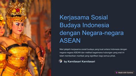 Kerjasama Sosial Budaya Indonesia Dengan Negara Negara Asean Pptx