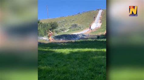 Man Attempts World Record At Homemade Slip N Slide Youtube