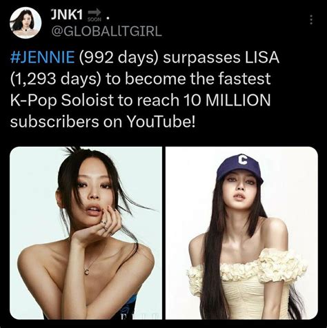 Jennie 992 Days Surpasses Lisa 1 293 Days To Become The Fastest K