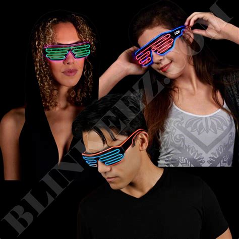 Glow Led Glasses Light Up Shades Flashing Rave Festival Party Neon El