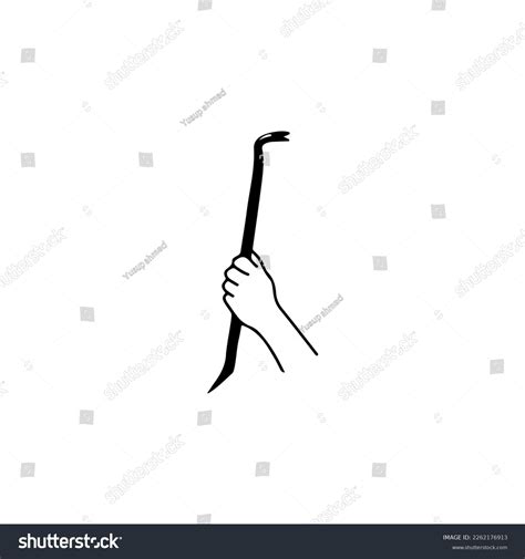 Vector Illustration Hand Holding Crowbar Stock Vector Royalty Free