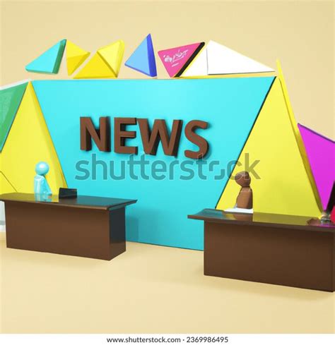 Low Poly 3d Image Newsdesk Talking Imagen generada por IA 2369986495 | Shutterstock