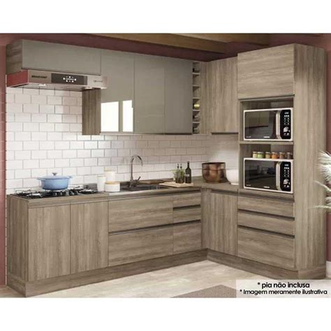 Cozinha Modulada Completa Maxxi 9 Peças 3 Armários 3 Balcões 1