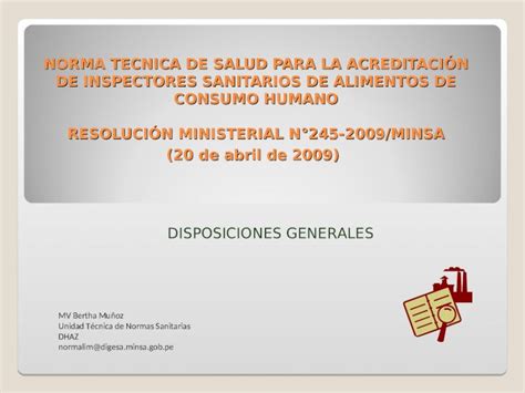 Ppt Norma Tecnica De Salud Para La Acreditaci N De Inspectores