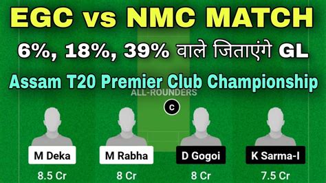 Egc Vs Nmc Dream Team Egc Vs Nmc Assam T Egc Vs Nmc Dream