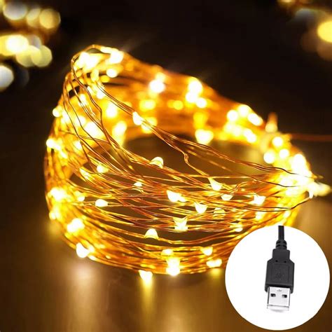 5v Usb Led Fairy Lights Flexible Copper Wire Starry String Lights 50