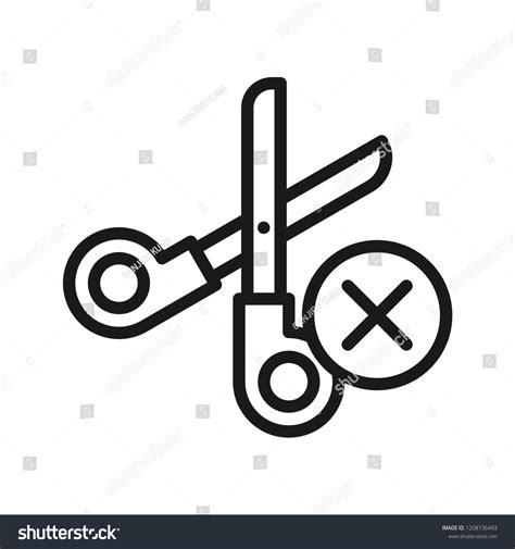 No Scissors Sign Simple Flat Design Stock Vector Royalty Free